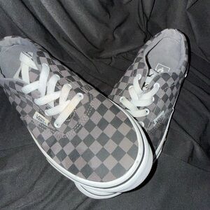 Vans Authentic Classic Gray and Black Checkered Sneakers